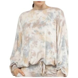 Young Fabulous & Broke Tie Dye Sweatshirt Juliette White Pastel Fairy Womens L
